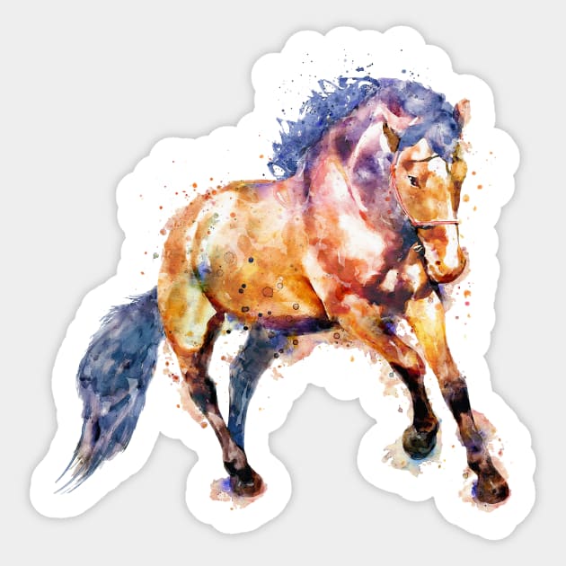 Running Horse Sticker by Marian Voicu